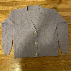 Lilac ribbed cardigan sweater